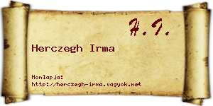 Herczegh Irma névjegykártya